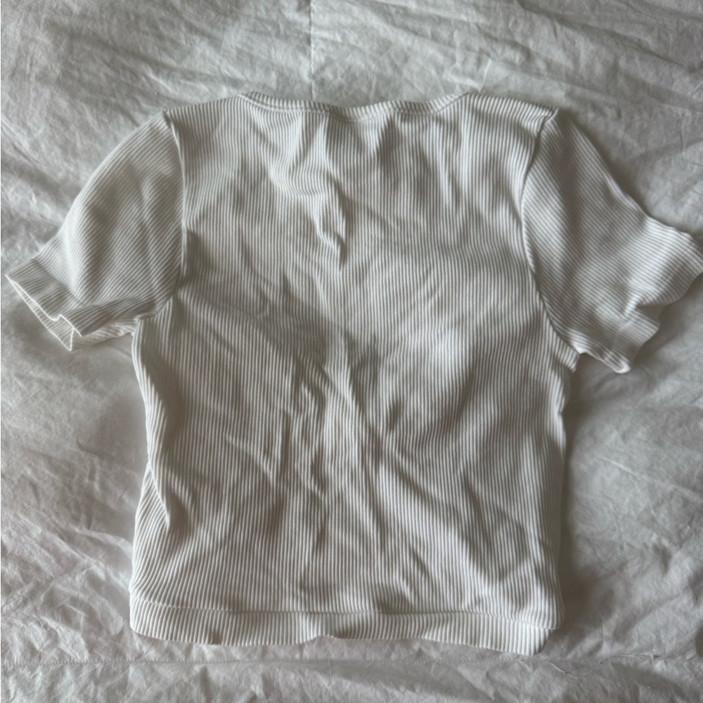 White Ribbed Top - Picture 2 of 2
